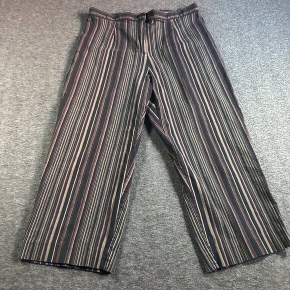 Vintage White Stag Woman pants capris size 8‎ Black Striped - Picture 1 of 10